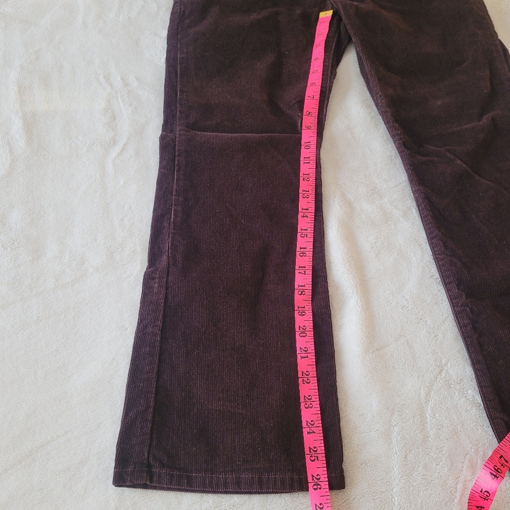 Levi's Middy Ankle Bootcut Chocolate Brown Corduroy Denim Trousers Pants W27 L27 - Picture 4 of 13
